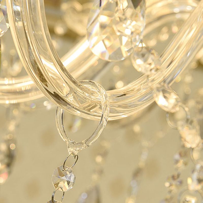 Forme de bougie cristalline Plafonner légère style européen multiculture de la lumière suspendue