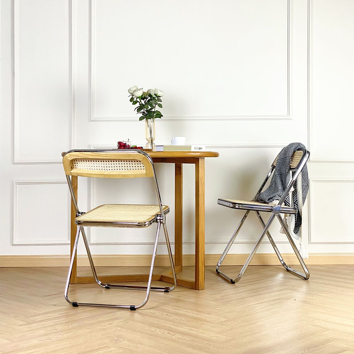 Industrial Side Chair Metal Folding Indoor Dining Chair for Home