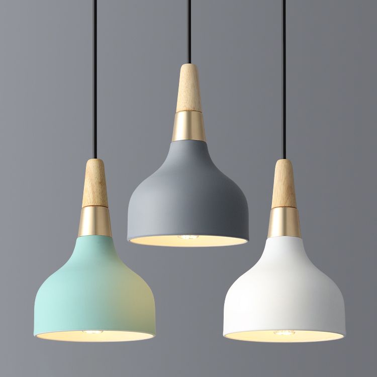 Bowl Shade Hanging Lighting Modern Macaron Style Metal 1 Pendante légère POUR POUR CAFE