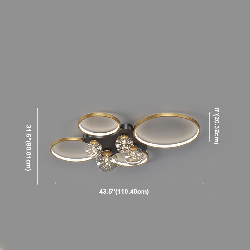 Einfachheit LED-Unterputzleuchte Moderne Deckenleuchte mit klarem Glasschirm für Schlafzimmer