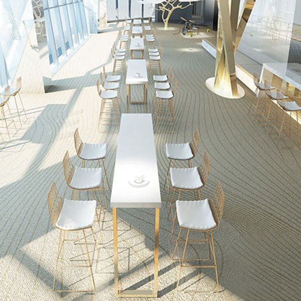 Glam Wood Bar Height Table with Rectangle Table Top Sled Table - 41.3" H