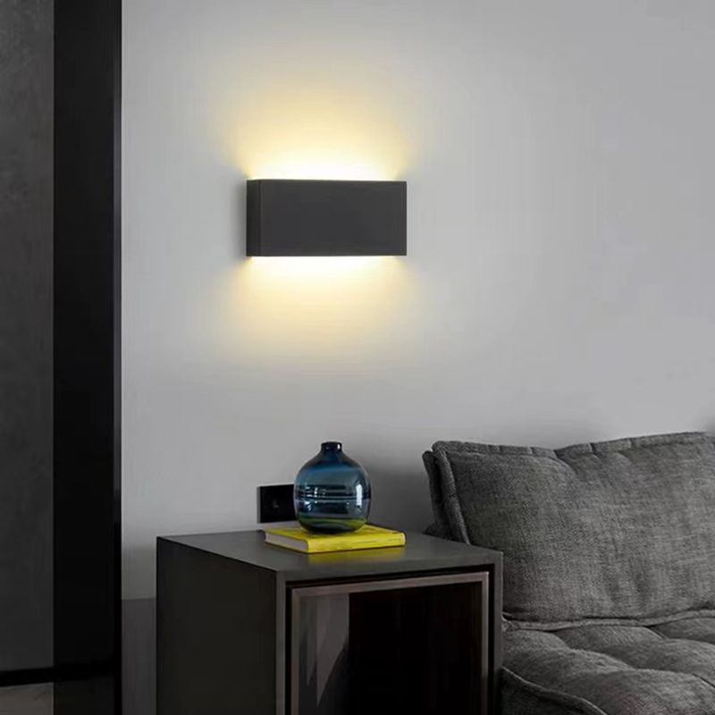 2-Light Rectangular Sconce Light Modern Metal Sconce Light Fixture