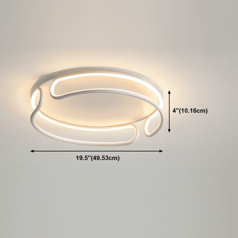 Circle Ceiling Mounted Light Modern Style Metal LED White Ceiling Light Fixture