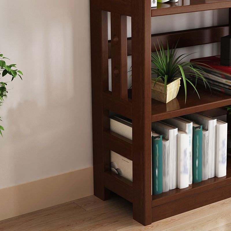 Modern Open Back Standard Bookshelf Wooden Bookcase with Shelves for Study Room