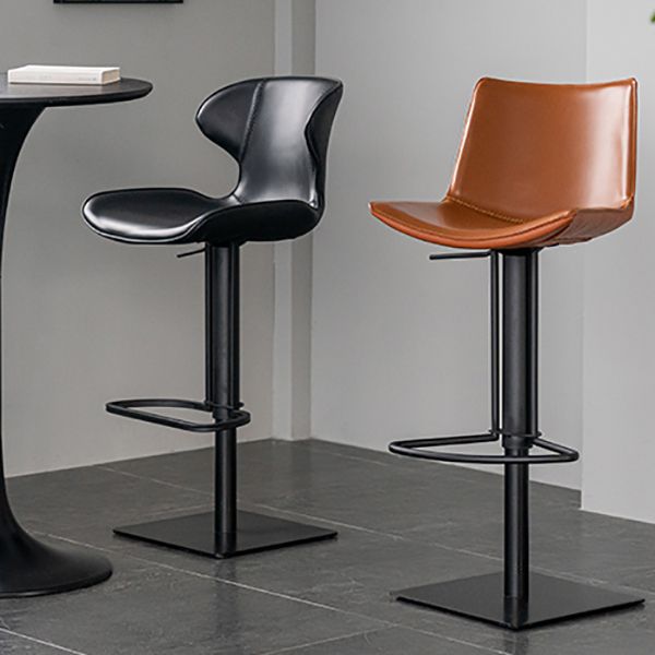 Modern Upholstered Counter Stool Bar-height Bar Stool with Footrest