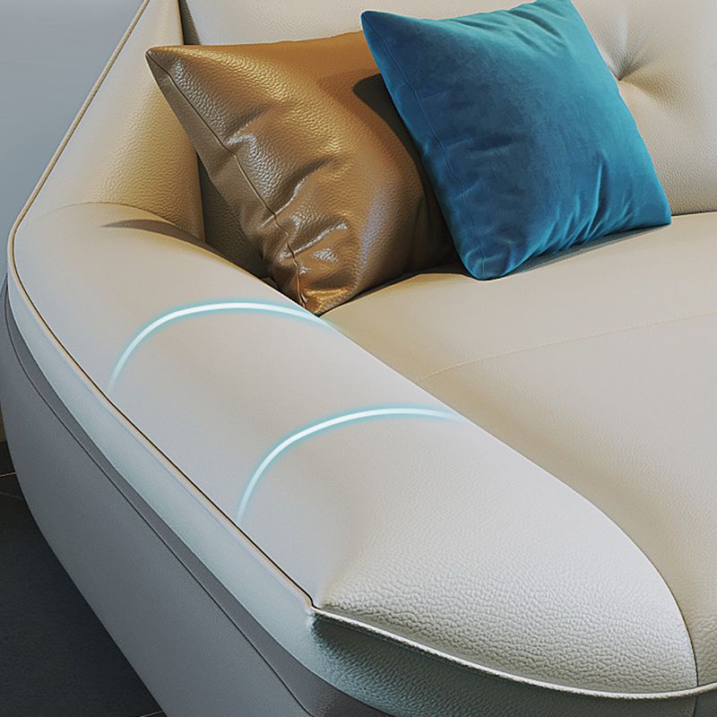 Tufted Faux Leather Pillow Top Arm Sofa with Stain Resistant and Waterproof