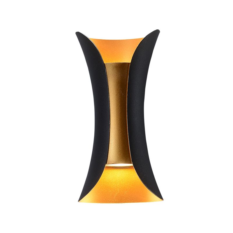 Lampada a parete a LED cilindrica nera nella moderna semplicità in alluminio SPETLE IN MAGLIAMENTO con tonalità di vetro