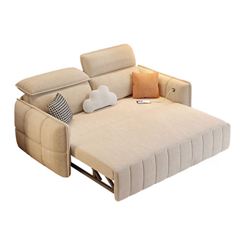 Modern & Contemporary Faux leather Upholstered Futon Sofa Bed in White