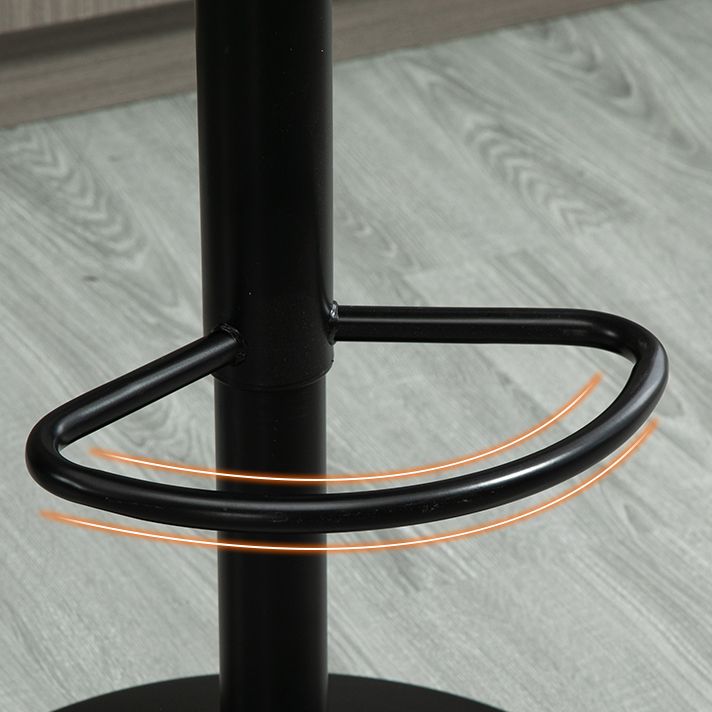 Industrial Metal Barstool Faux Leather Counter Stool for Home