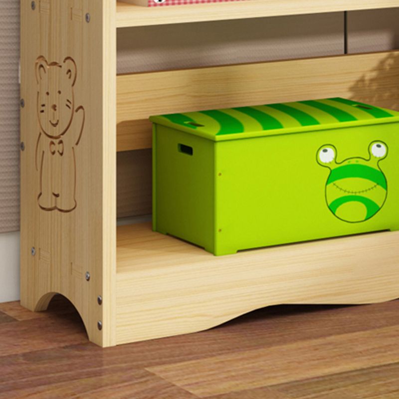 Modern Vertical Wooden Shelf Bookcase Shelves Included Natural Bookshelf for Home