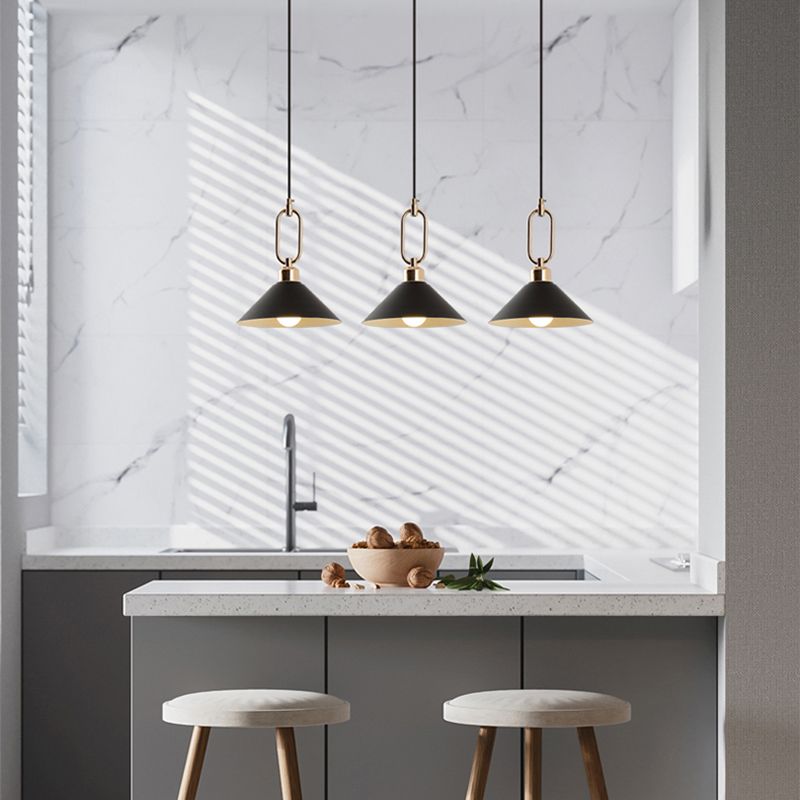 Cone Shape Hanging Lighting Modern Macaron Style Metal 1-Light Hanging Lamp for Bedroom