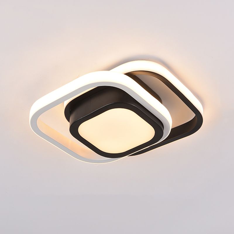 Luces montadas en el techo de múltiples cabezales, iluminación LED contemporánea de montaje empotrado, color negro