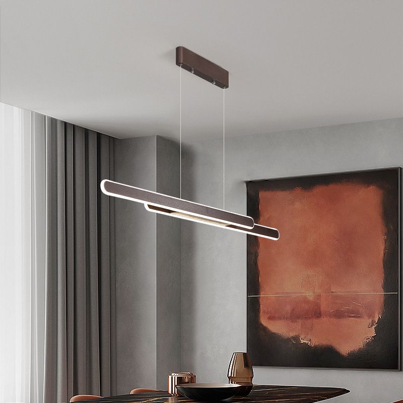 Geometric Island Lights Modern Pendant Light Metal 2 Light Island Lighting Fixtures