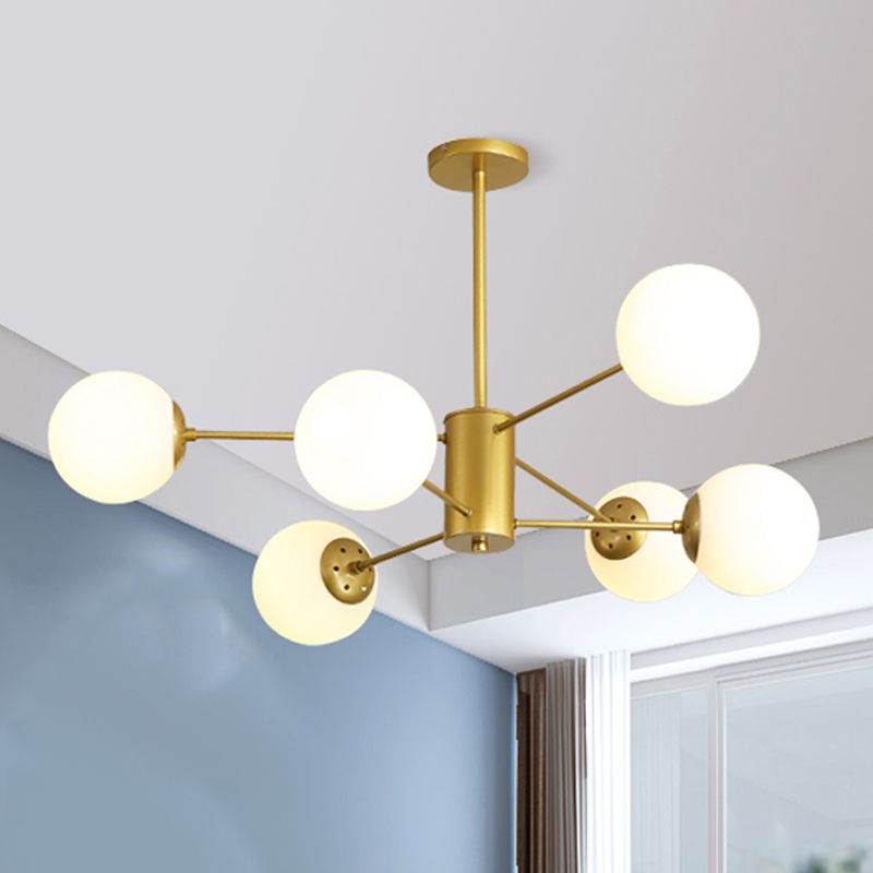 Contemporary Hanging Light Fixtures Spherical Iron Ceiling Light for Living Room