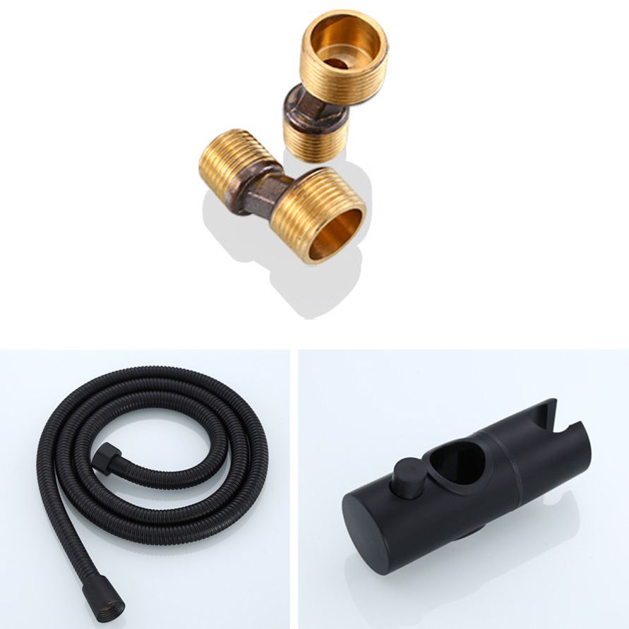 Modern Black Shower System Rain Massage Jet Lever Handle  Shower Trim