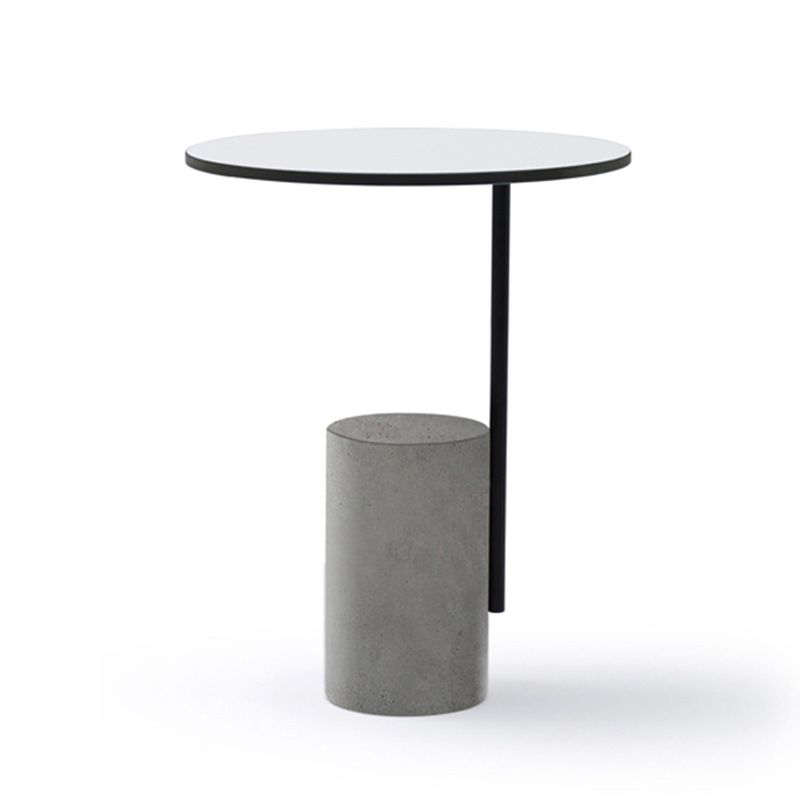 Pedestal Accent Side Table with Metal Top Side End Snack Table