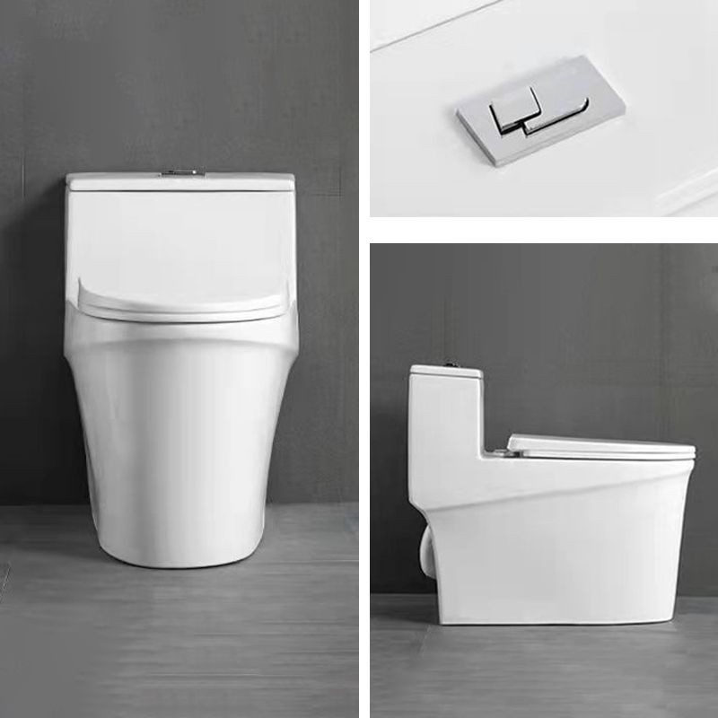 Glossy White Ceramic Toilet Bowl Modern Indoor All-In-One Toilet