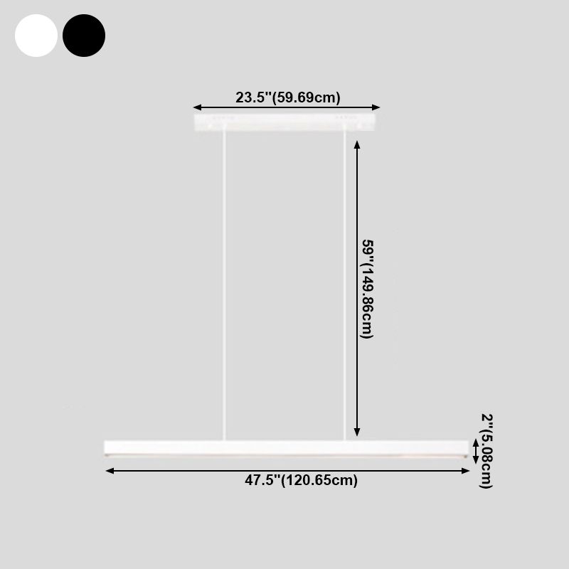 Einfacher Stil Rechteckinsel Island Kronleuchter 1-Kopf-LED-Anhängerbeleuchtung mit Acrylschatten