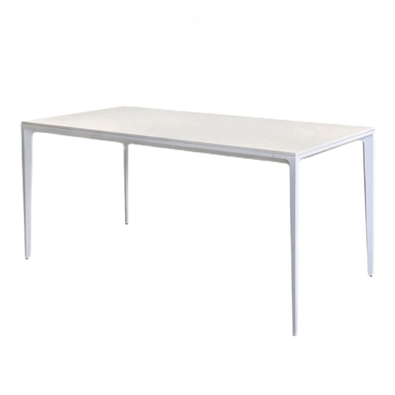Modern White Sintered Stone Dining Table Rectangle Shape Standard Dining Table for Kitchen