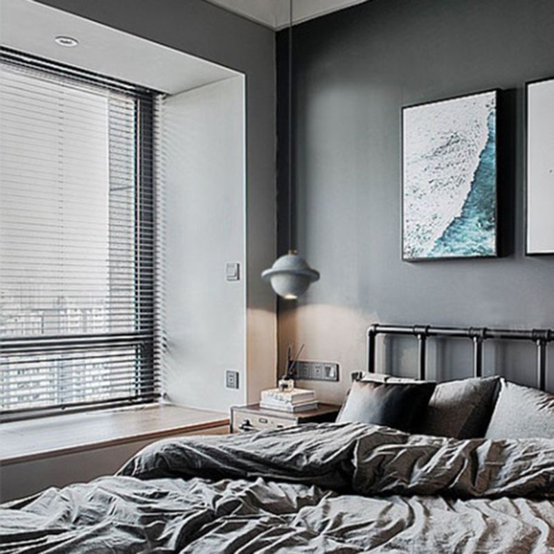 Colgante de iluminación en forma de redonda cemento moderno 1 colgante de caída de luz