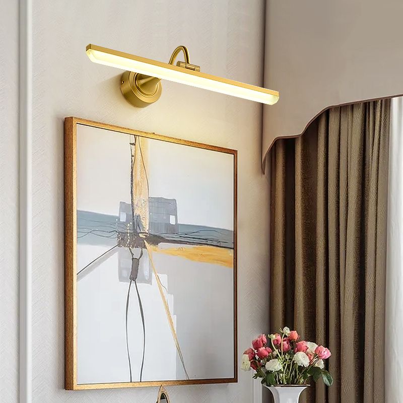 Metal Linear Wall Sconce Modern Multi Lights Mirror Wall Mount Light Fixture