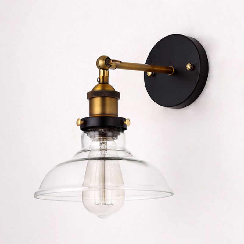 Armed Wall Light Sconce Modern Minimalist Style Glass 1 Light Sconces