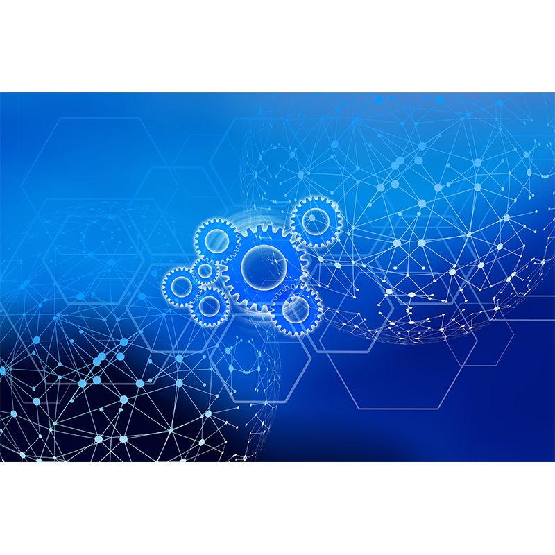 Customized Metal Gears Wall Mural Minimalist Wall Covering for Decoration