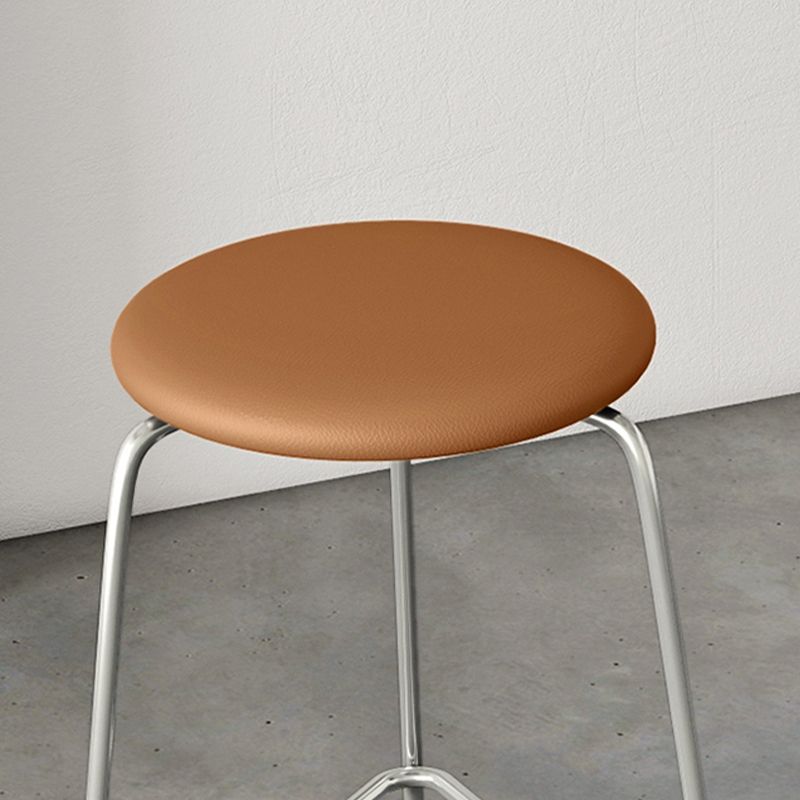 Contemporary Indoor Metal Bar Stool Backless Upholstered Bar Stool