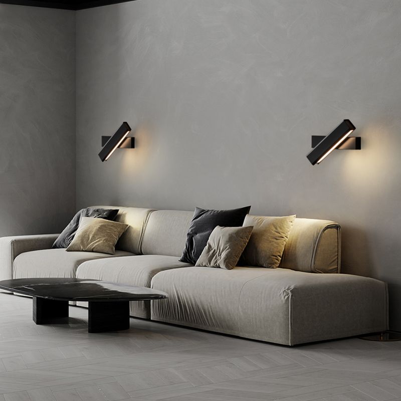 Rectangle Shape Metal Wall Lighting Idea Modern Style 1 Light Wall Light Fixture