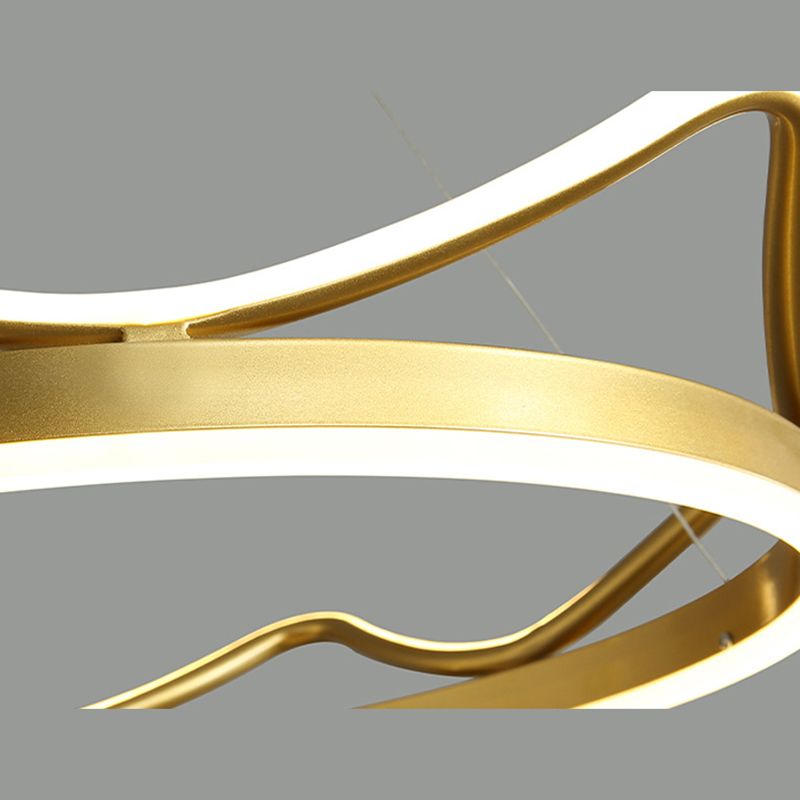 Ultra-modern Crown Pendant Lighting Fixtures Acrylic Hanging Lamp with Hanging Cord for Bedroom