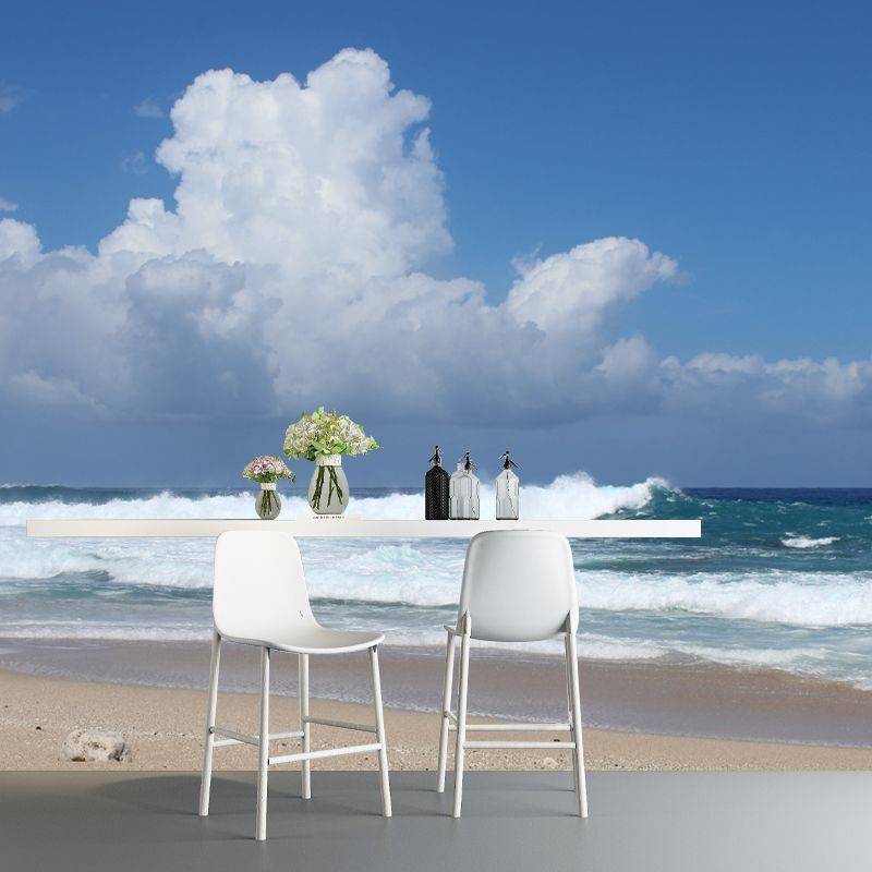 Sea Shore Mural Stain Resistant Meeting Room Wall Decor, Made to Measure