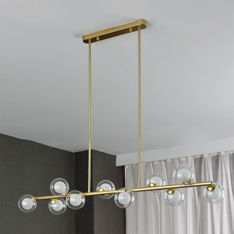 Sphere Island Chandelier Light Simplicity Style Glass Dinning Room Island Light Fixture