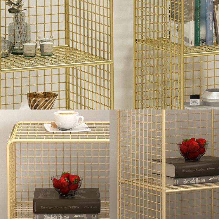 Contemporary Iron Standard Bookshelf Vertical Closed Back Bookcase for Home