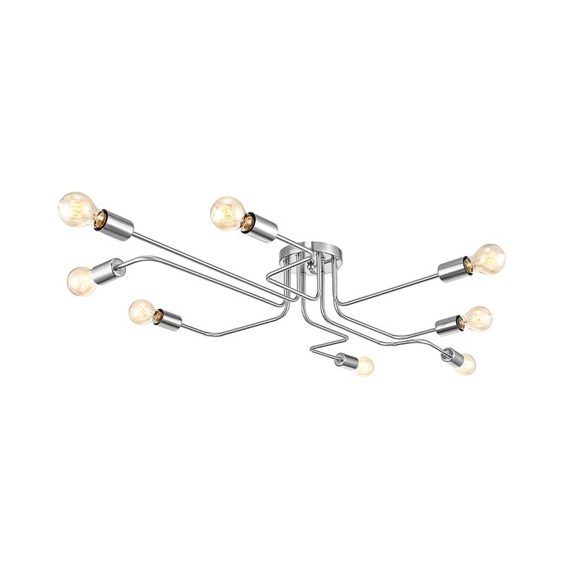 Retro techo expuesto con lámparas semiincorporadas de metal ligero incrustadas 4 / 6, con diseño de latón antiguo / Sputnik negro