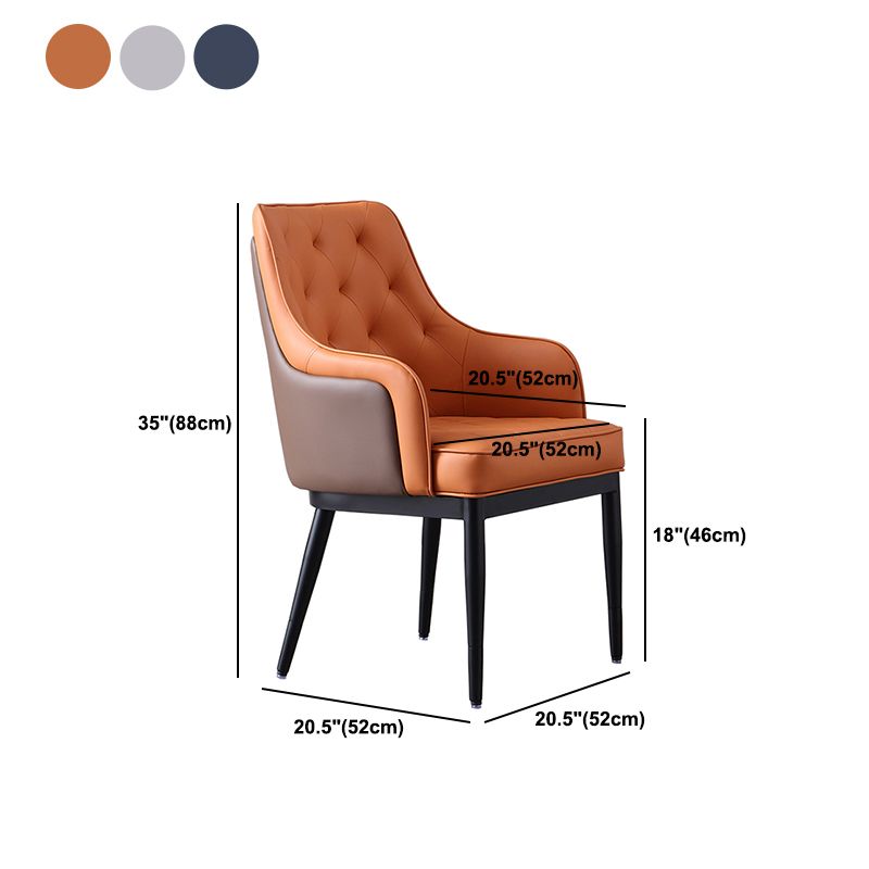 Contemporary Dining Chair Arm Dining Chair with Metal Legs for Kitchen