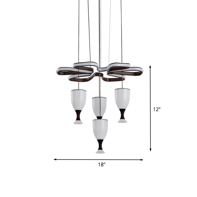 Café 4 tasse et plafond luminaire moderniste LED Acrylique Multi Light Pendant
