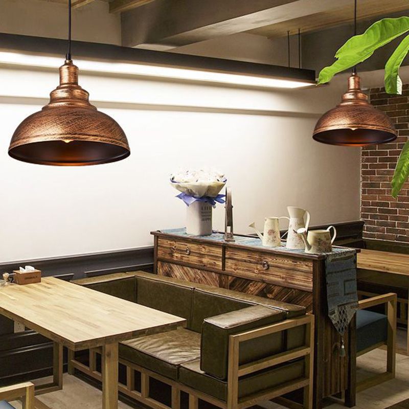 1 Luci da soffitto a forma di cupola a forma di luce in stile industriale lampade sospese in metallo per il ristorante