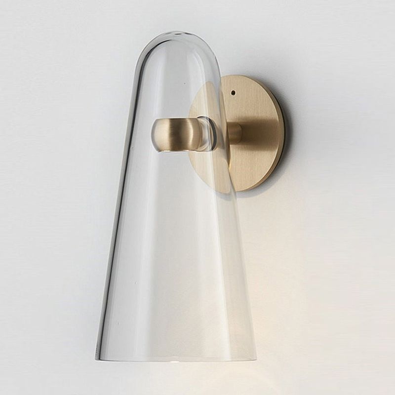Noordse glazen schaduw Wand SCONCE LICHT 1 Licht metalen arm wandlantaarn voor het bed bijgang