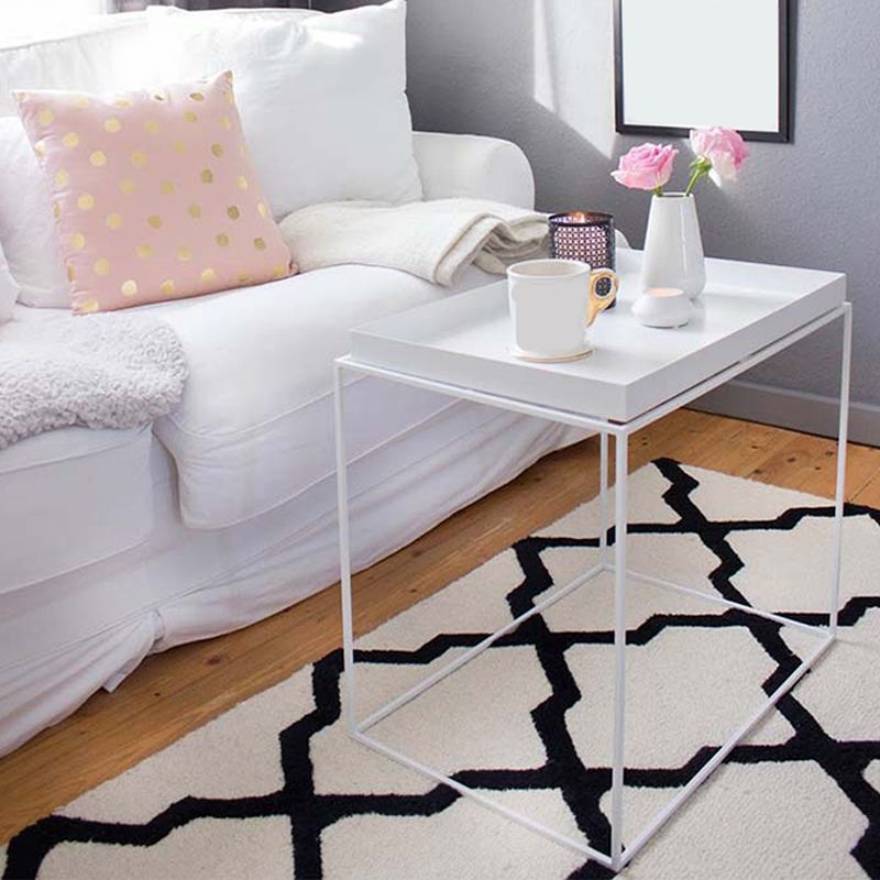 Square Iron Coffee Table Modernism Simple Frame Cocktail Table