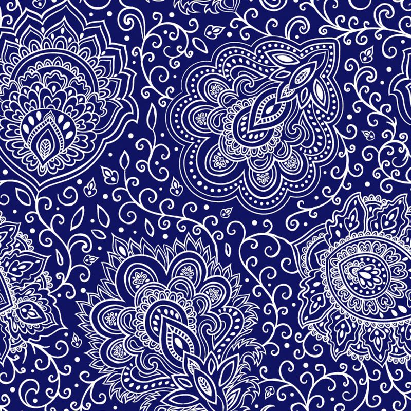 Large Floral Pattern Murals Stain Resistant Bohemian Living Room Wall Covering in Purple