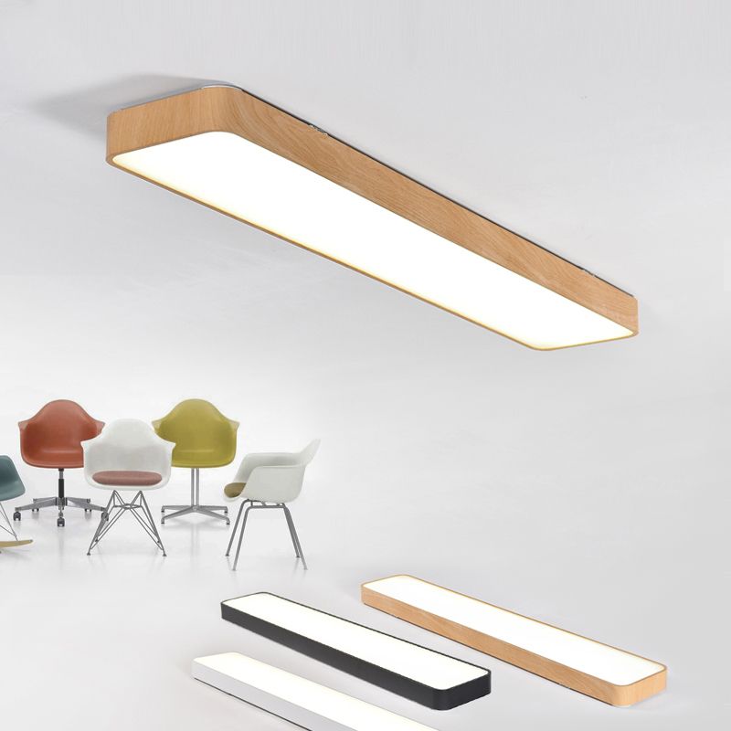 1-Light LED Flush Light Modern Aluminum Rectangular Ceiling Light Fixture