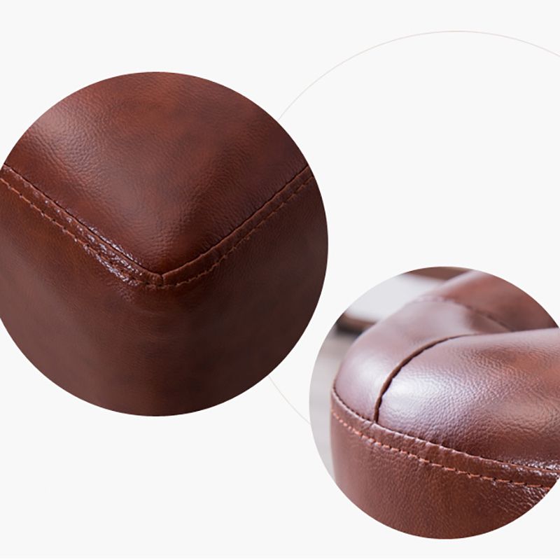 Modern Leather Pouf Water Resistant Round Pouf for Living Room