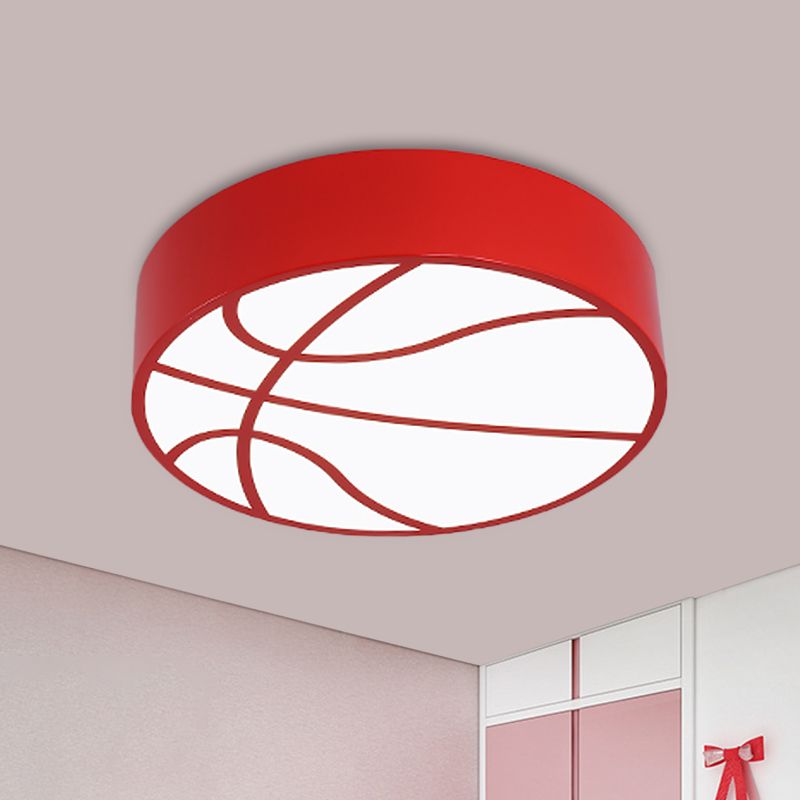 Red/Blue/Green Basketball Ceiling Fixture Children LED Acrylic Flush Mount Recessed Lighting