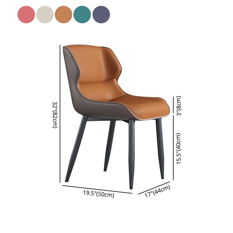 Silla de comedor moderna con acabado mate, sillas laterales con brazo de comedor de metal para cocina (juego de 2)