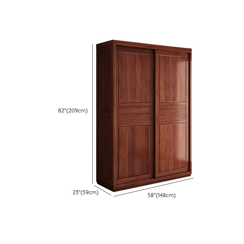 Contemporary Style Wardrobe Armoire Solid Wood Wardrobe Closet with Doors and Drawer