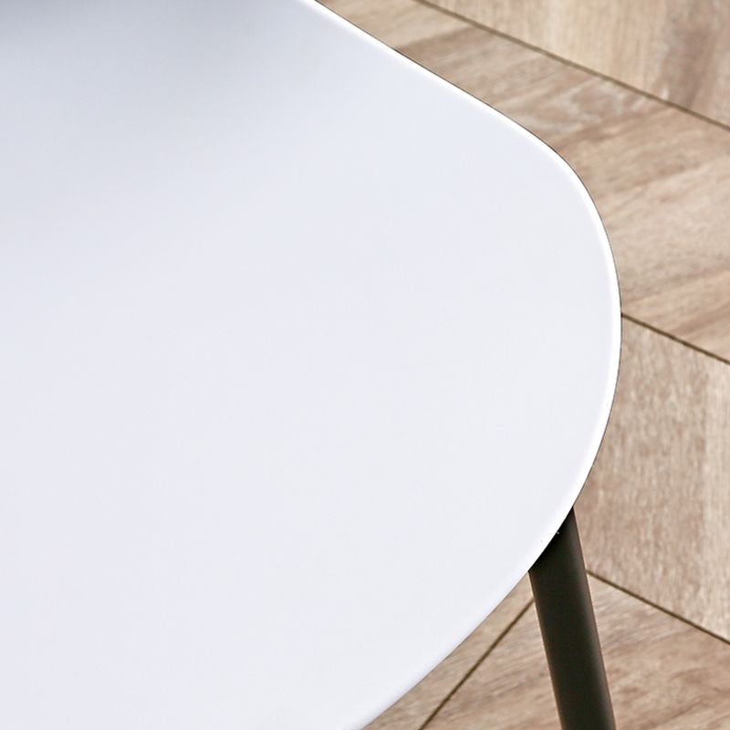 Nordic Solid Back Side Chair Plastic Indoor Arm Chair with Metal Base for Restaurant