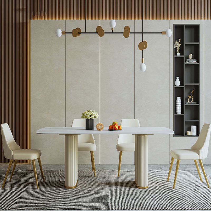 Glam 1/4/5/7 Pieces Dining Set Oval Shape Sintered Stone Dining Table Set