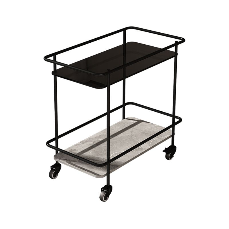 23.62" Tall 4 Legs Side Table Modernistic Metal Side End Snack Table