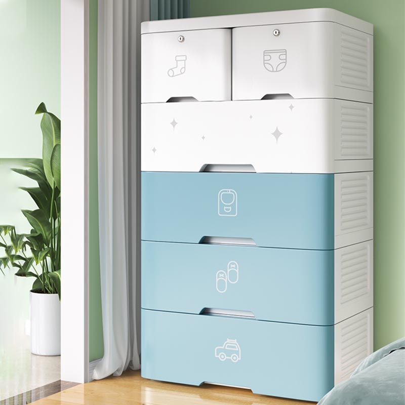 Plastic Storage Cabinet with Drawer Modern Wardrobe Armoire for Bedroom