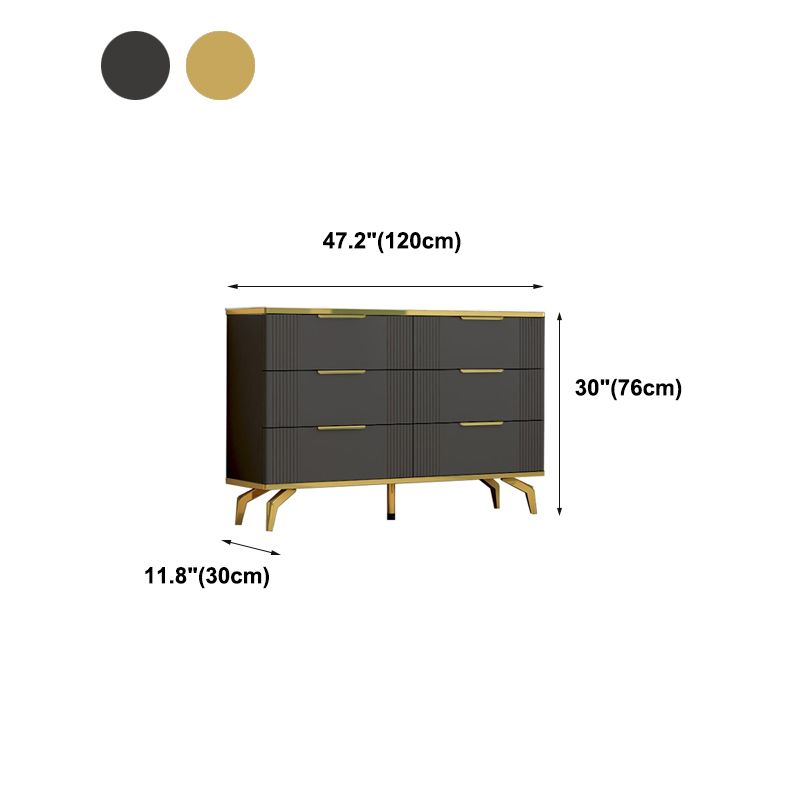 Living Room Storage Chest Dresser Glam Style Storage Chest with Drawers